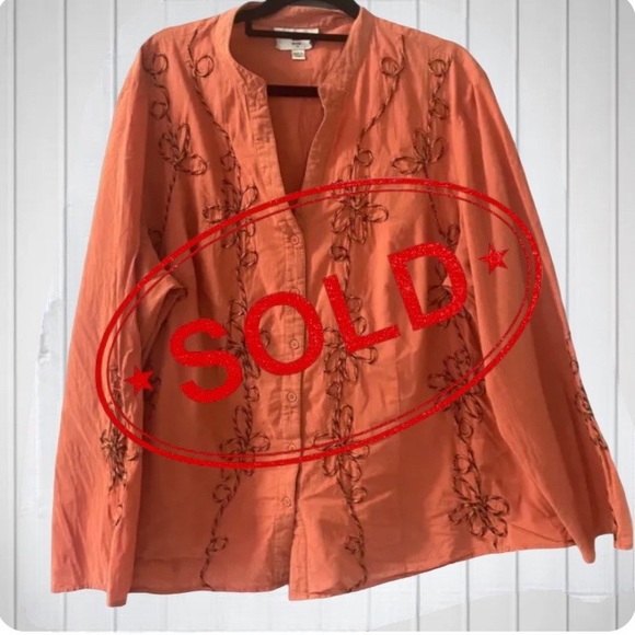 BIB Tops - BIB Size 18 Beautiful lightweight 100% Cotton Boho Long Sleeve Top